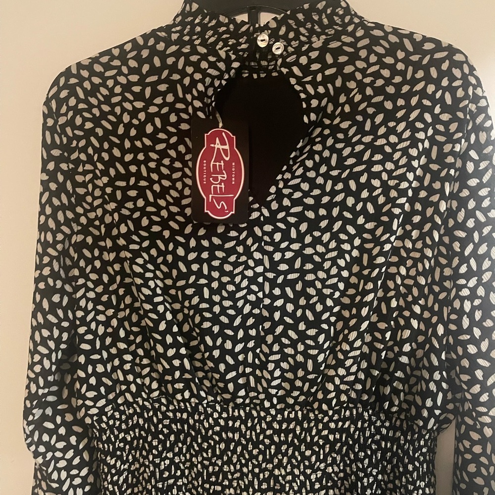 Causal Blue Poker Dots Dress
